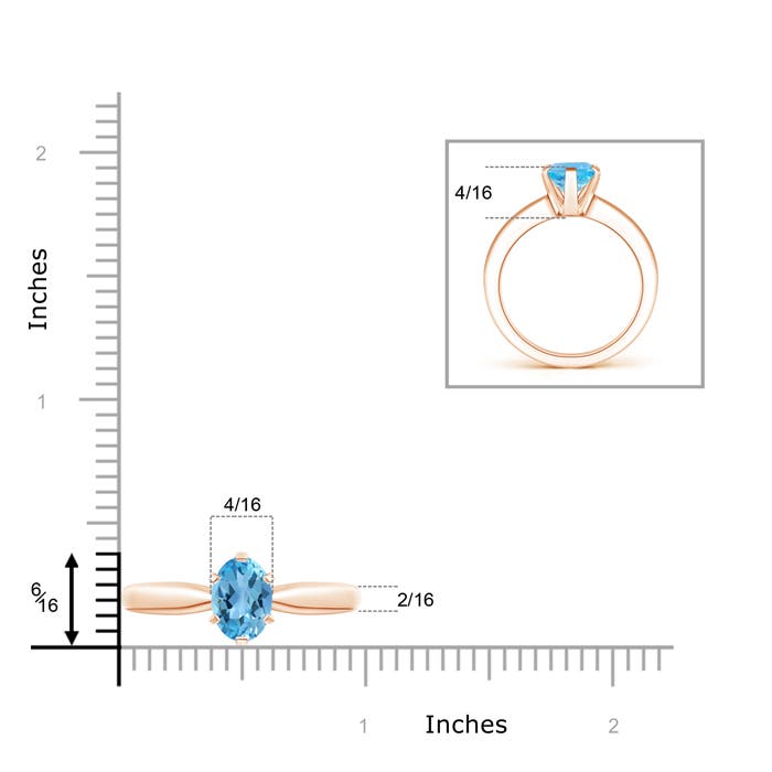 AA - Swiss Blue Topaz / 2.25 CT / 14 KT Rose Gold