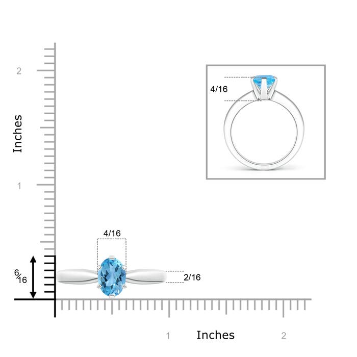 AA - Swiss Blue Topaz / 2.25 CT / 14 KT White Gold