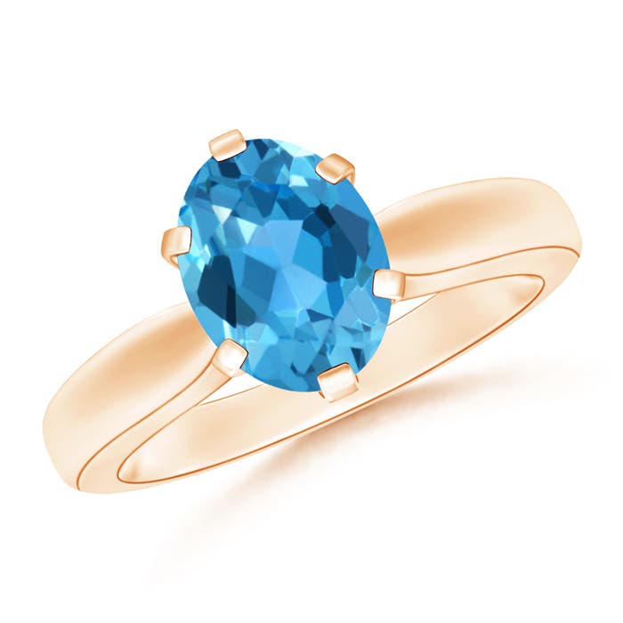 AAA - Swiss Blue Topaz / 2.25 CT / 14 KT Rose Gold