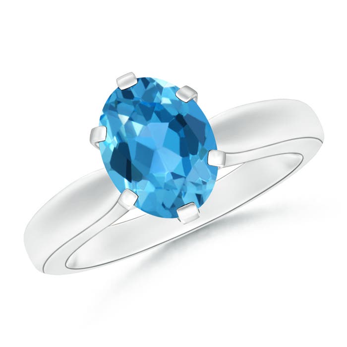 AAA - Swiss Blue Topaz / 2.25 CT / 14 KT White Gold