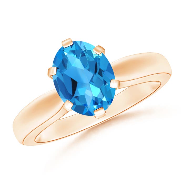 AAAA - Swiss Blue Topaz / 2.25 CT / 14 KT Rose Gold