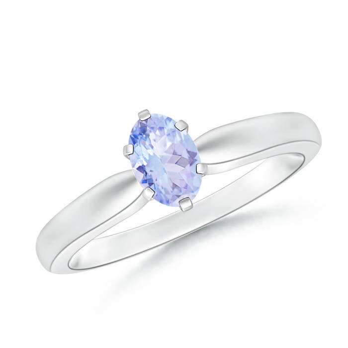 A - Tanzanite / 0.45 CT / 14 KT White Gold