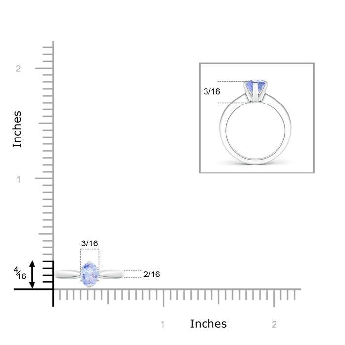 A - Tanzanite / 0.45 CT / 14 KT White Gold