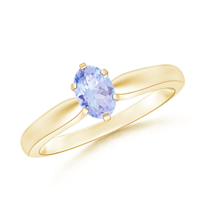 A - Tanzanite / 0.45 CT / 14 KT Yellow Gold