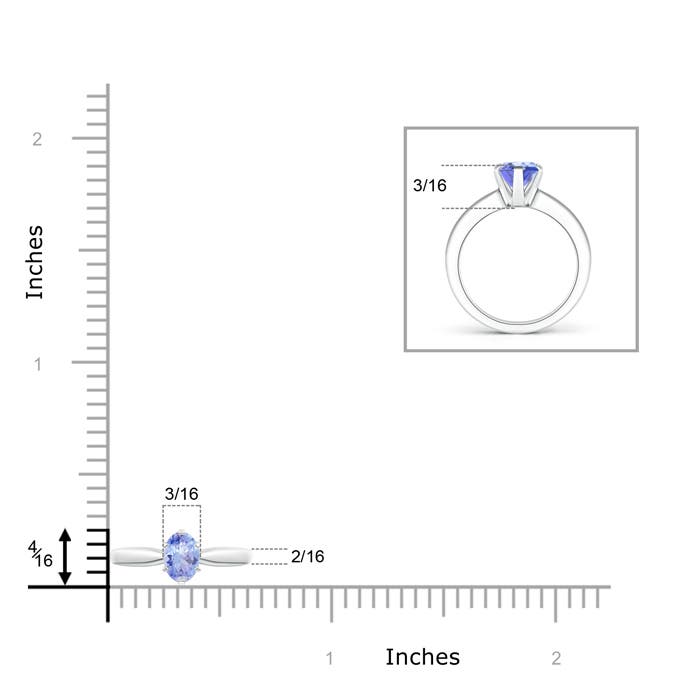 AA - Tanzanite / 0.45 CT / 14 KT White Gold