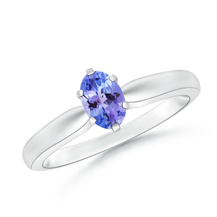 AAA - Tanzanite / 0.45 CT / 14 KT White Gold