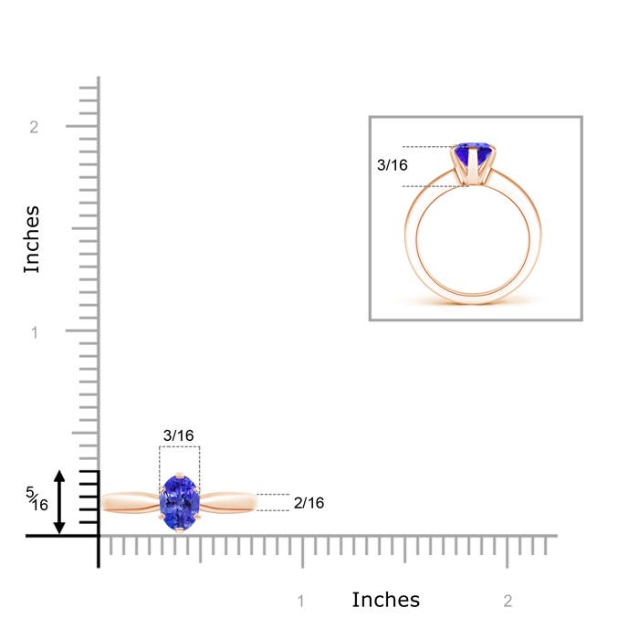 AAA - Tanzanite / 0.8 CT / 14 KT Rose Gold