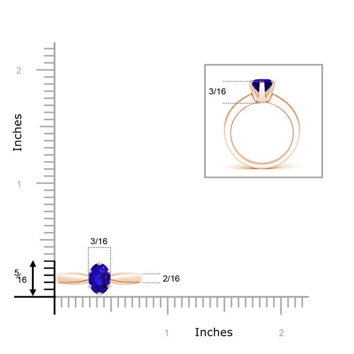 AAAA - Tanzanite / 0.8 CT / 14 KT Rose Gold