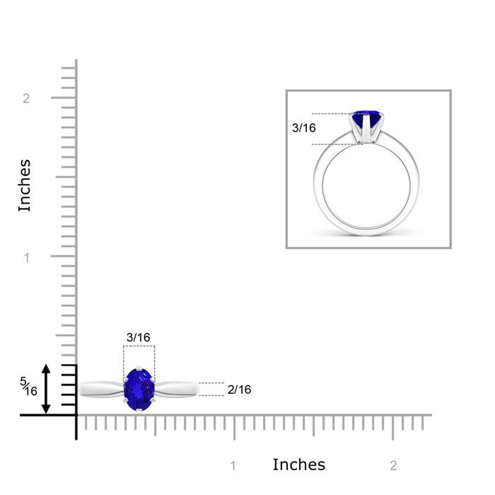 AAAA - Tanzanite / 0.8 CT / 14 KT White Gold