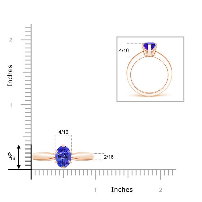 AAA - Tanzanite / 1.9 CT / 14 KT Rose Gold