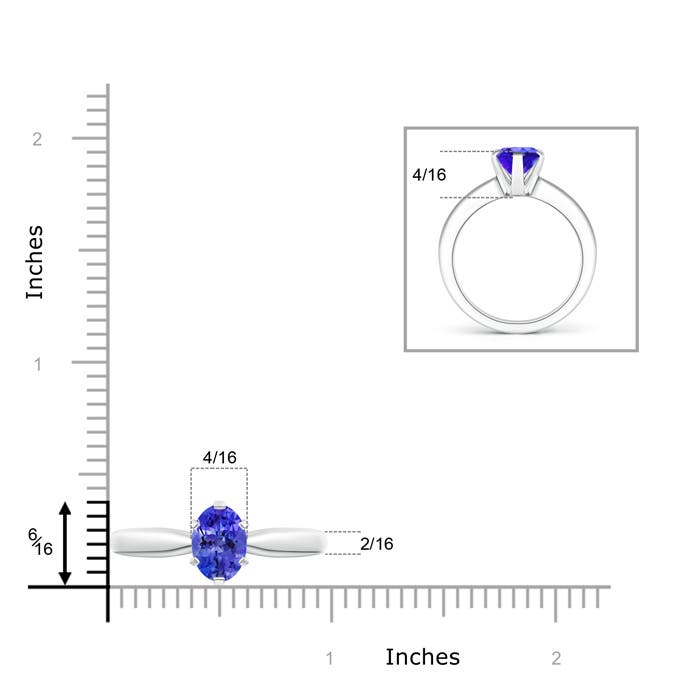 AAA - Tanzanite / 1.9 CT / 14 KT White Gold