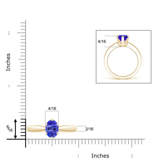 AAA - Tanzanite / 1.9 CT / 14 KT Yellow Gold