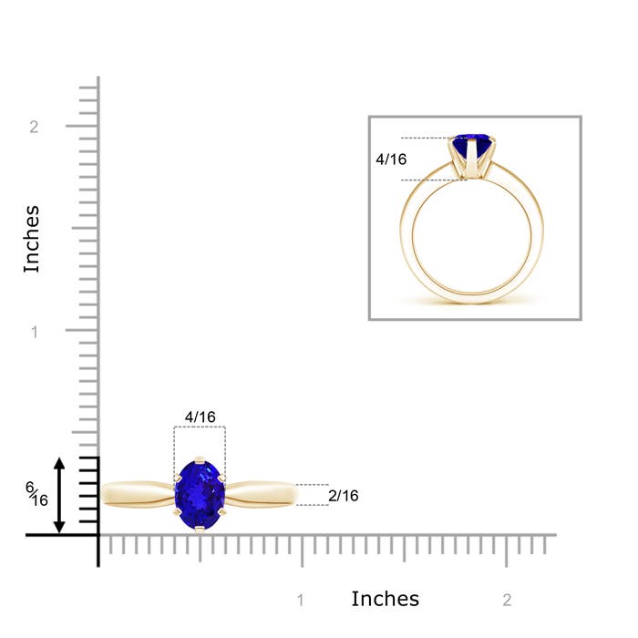 AAAA - Tanzanite / 1.9 CT / 14 KT Yellow Gold