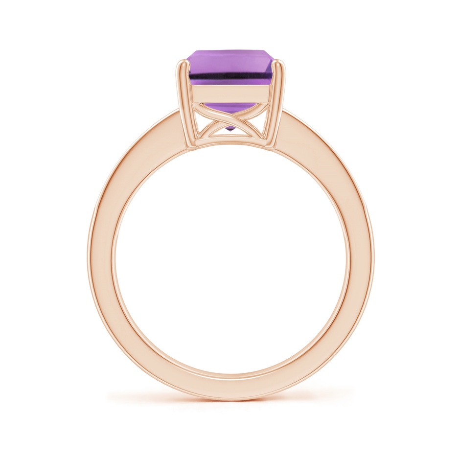 10x8mm A Octagonal Amethyst Cocktail Ring with Diamonds in Rose Gold side-1