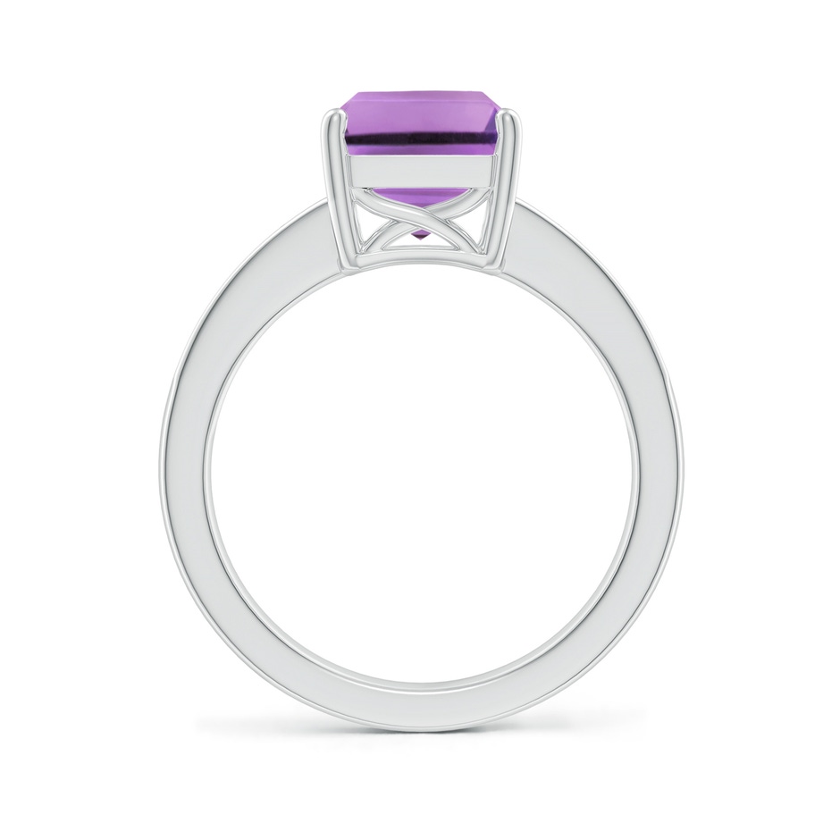 10x8mm A Octagonal Amethyst Cocktail Ring with Diamonds in White Gold side-1