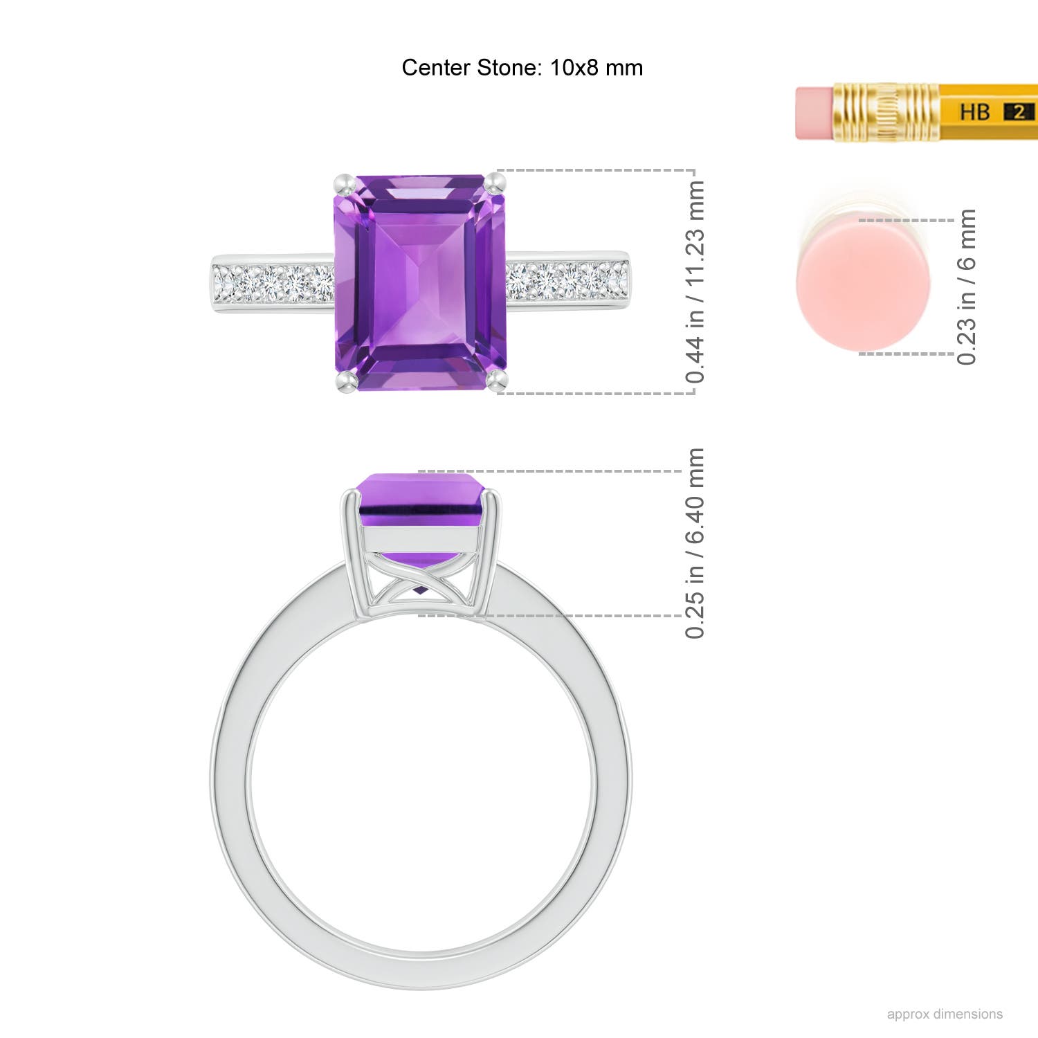 AA - Amethyst / 3.07 CT / 14 KT White Gold