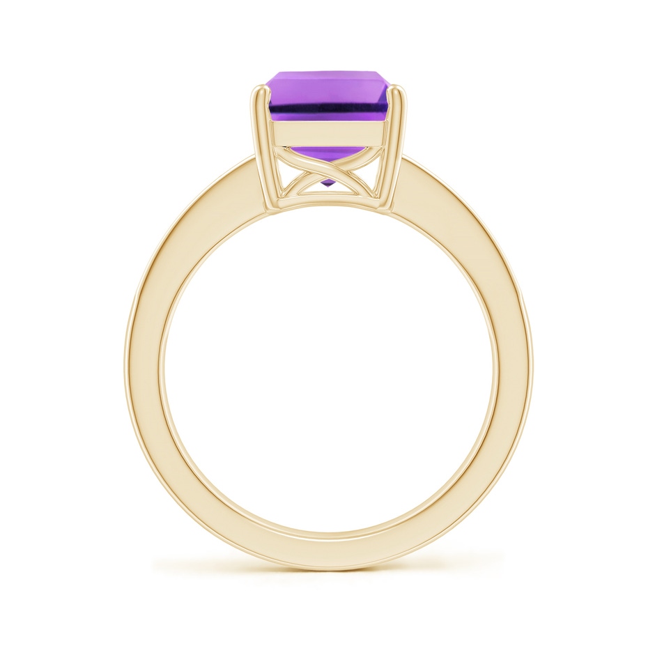 10x8mm AA Octagonal Amethyst Cocktail Ring with Diamonds in Yellow Gold side-1