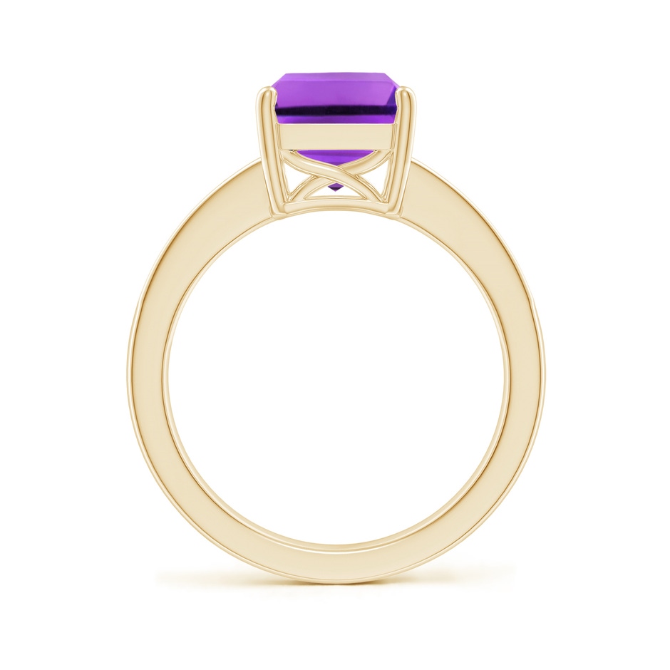 10x8mm AAA Octagonal Amethyst Cocktail Ring with Diamonds in Yellow Gold Side-1