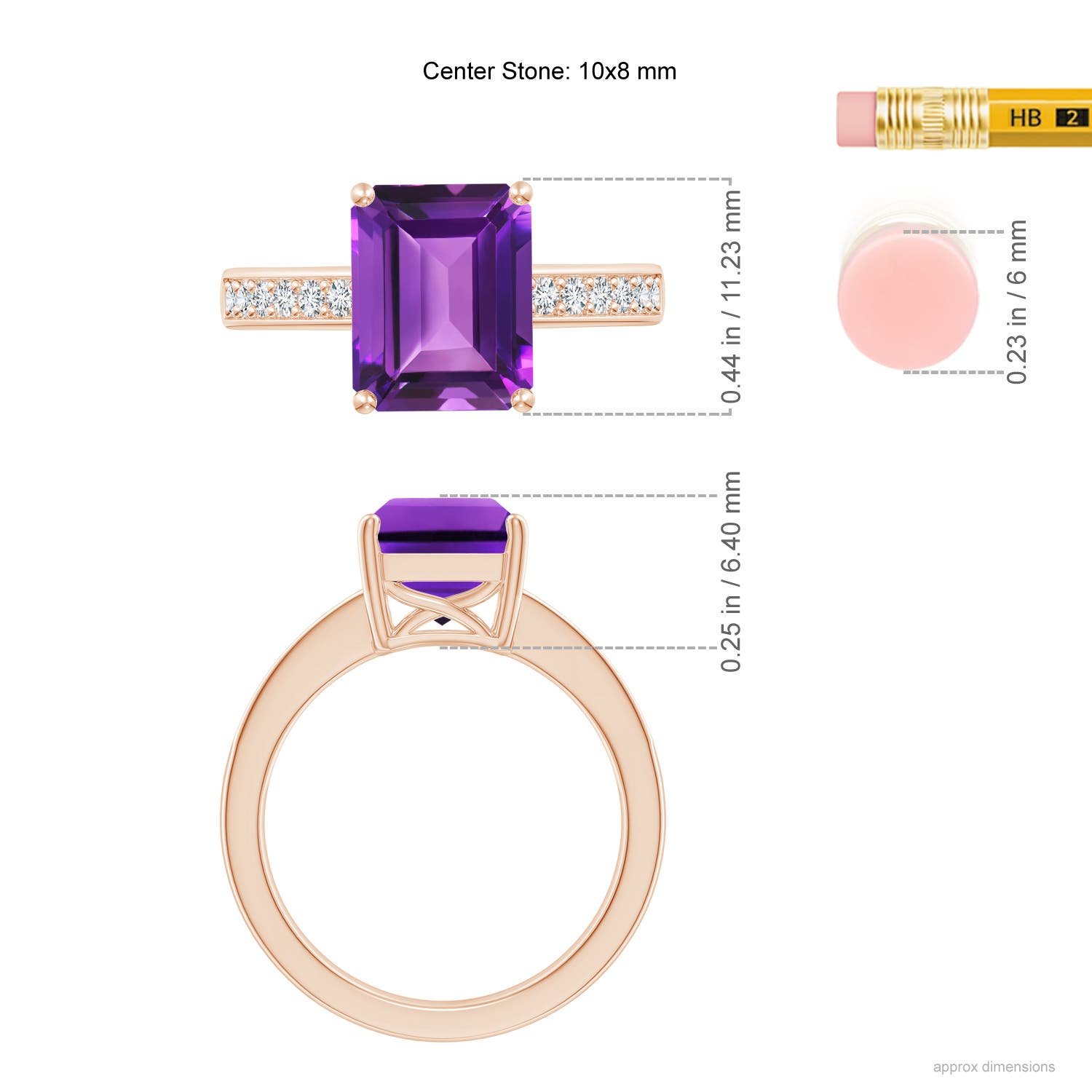 AAAA - Amethyst / 3.07 CT / 14 KT Rose Gold