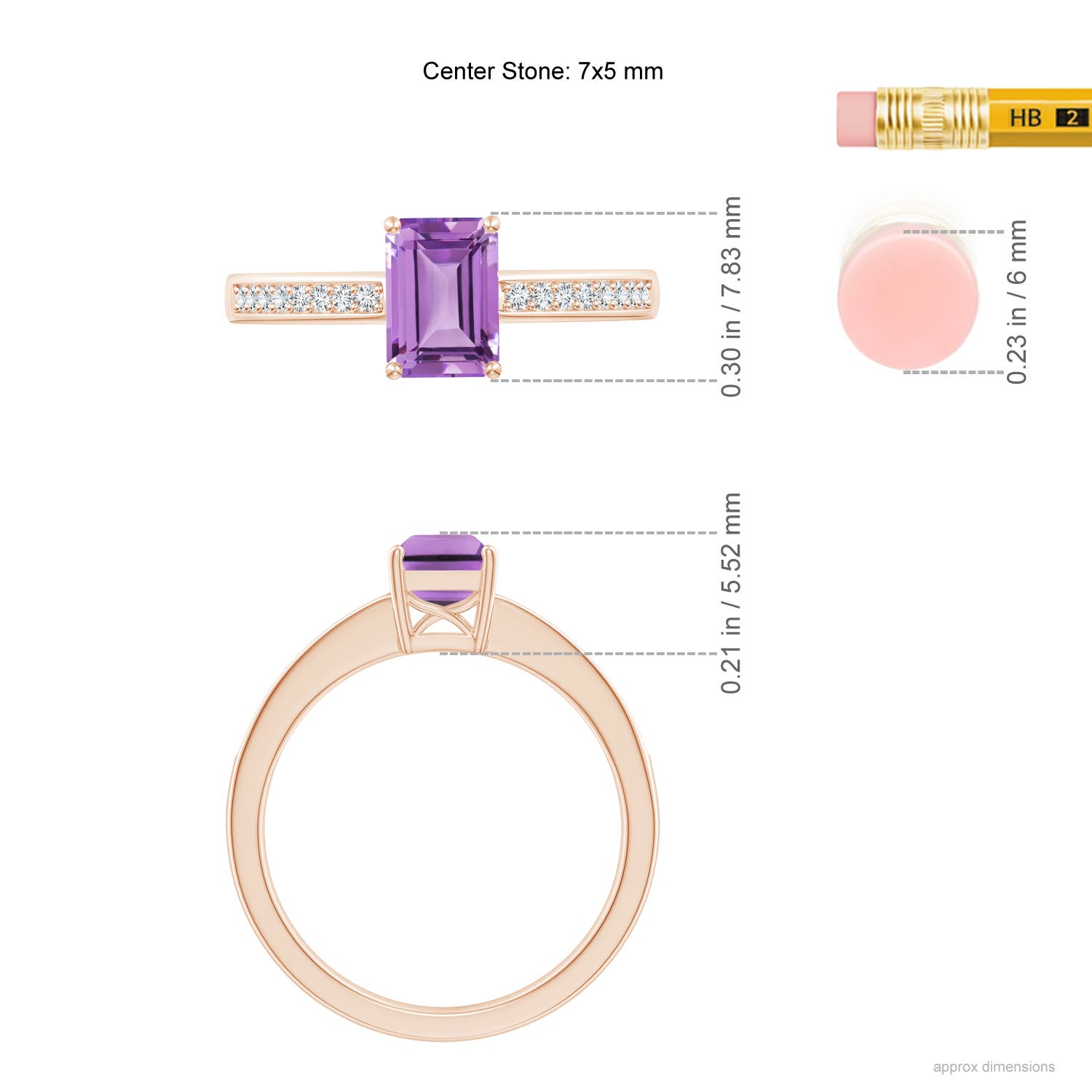 A - Amethyst / 1.03 CT / 14 KT Rose Gold