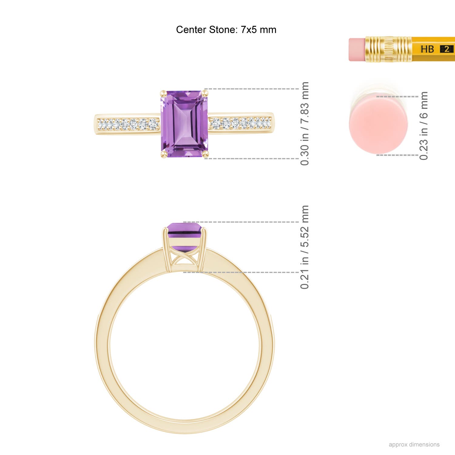 A - Amethyst / 1.03 CT / 14 KT Yellow Gold