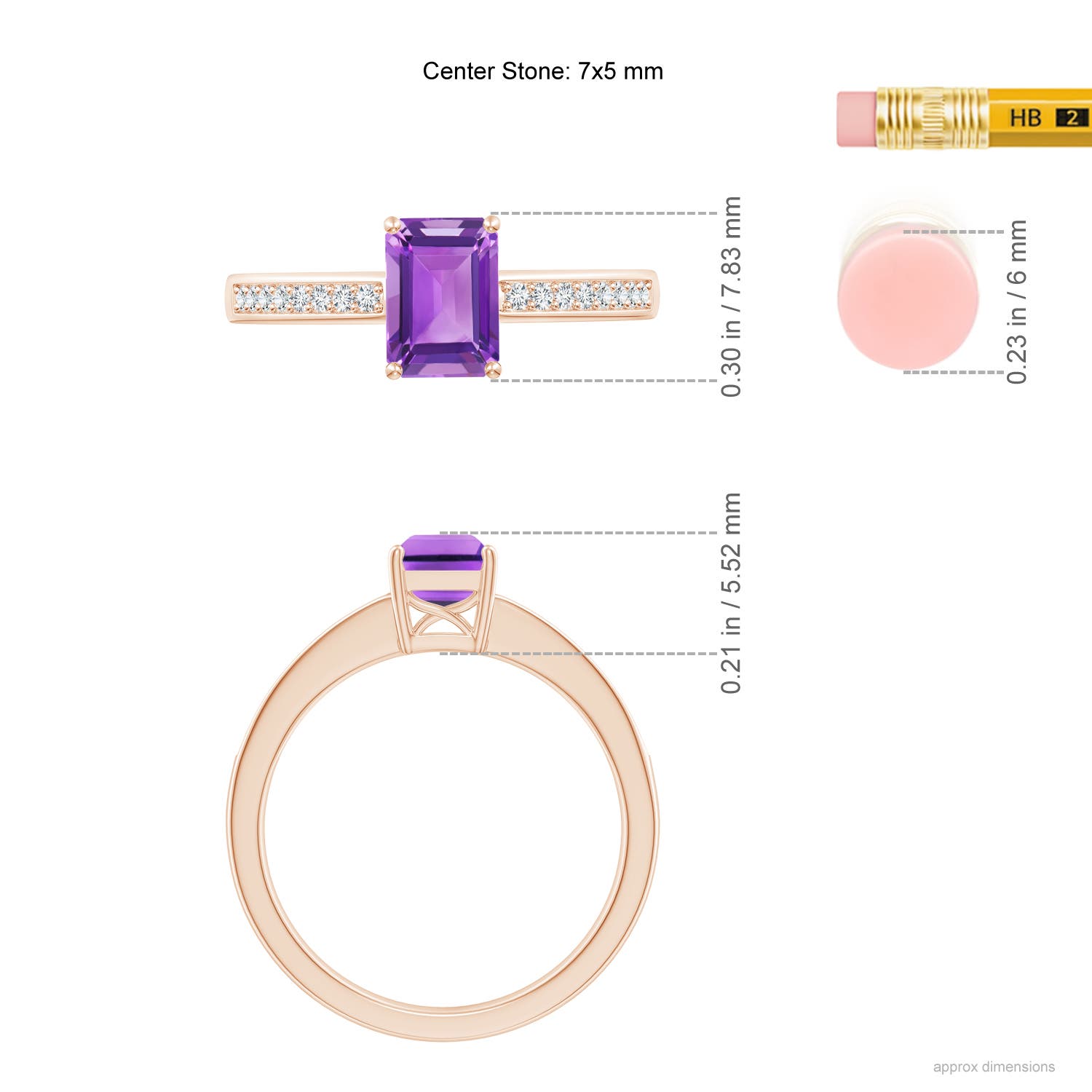 AA - Amethyst / 1.03 CT / 14 KT Rose Gold