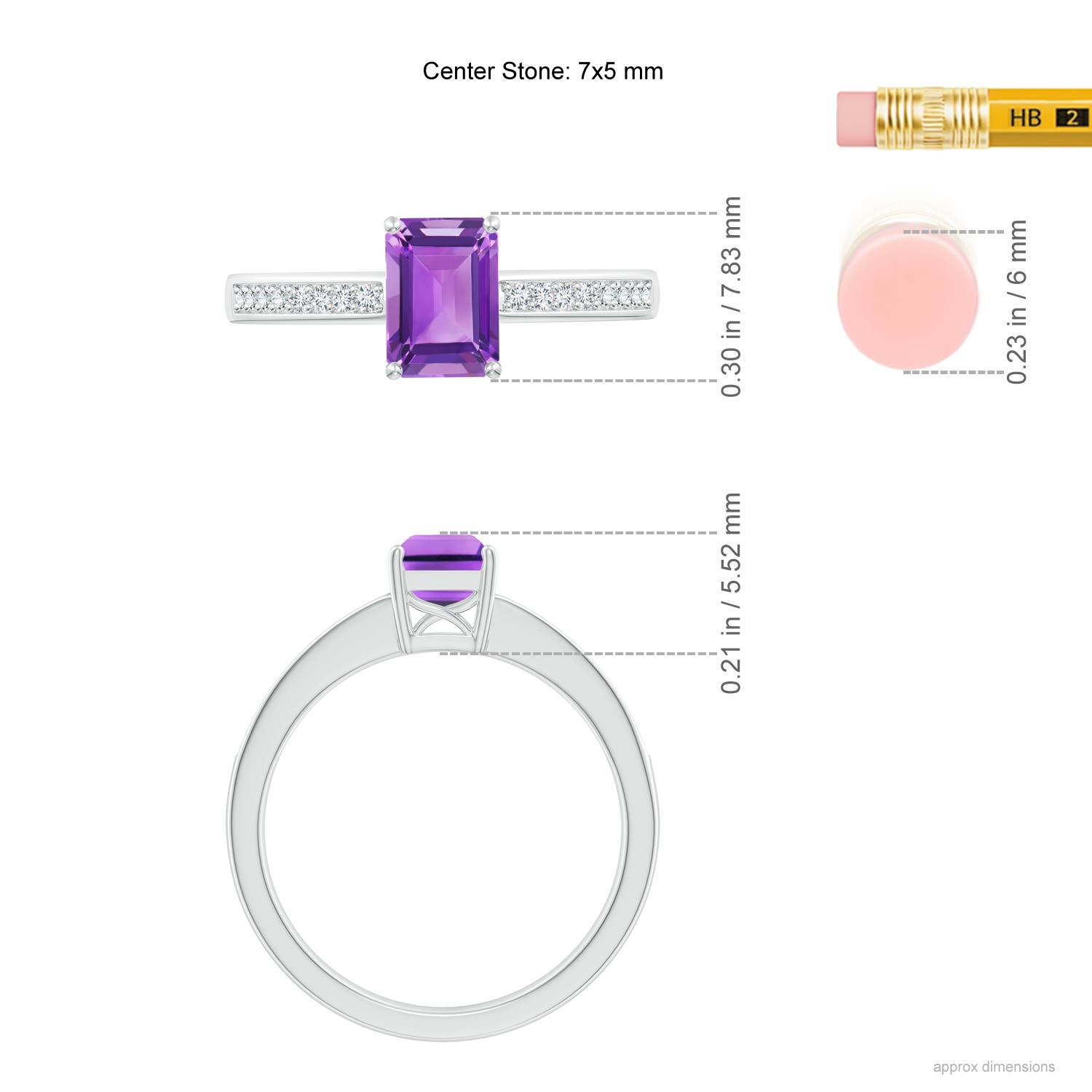 AA - Amethyst / 1.03 CT / 14 KT White Gold