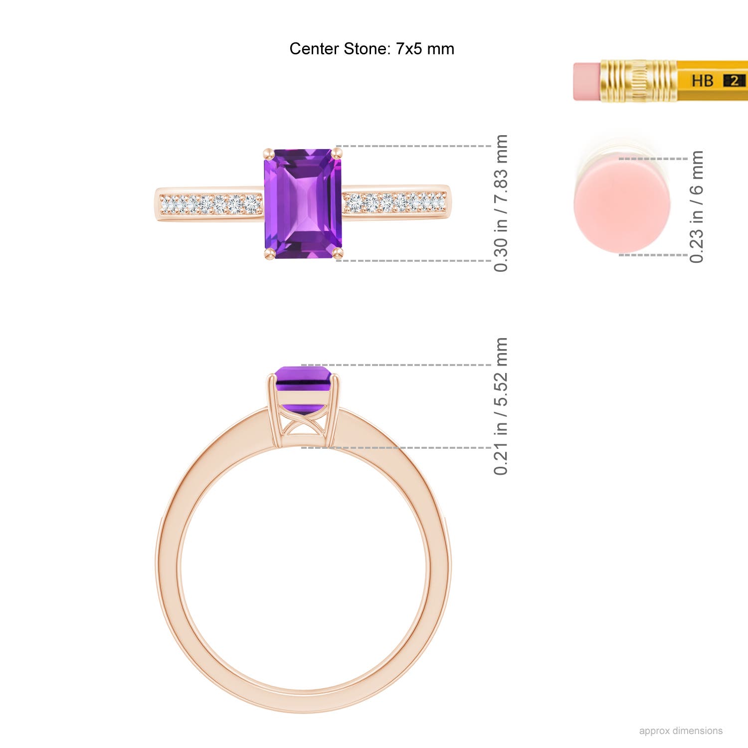 AAA - Amethyst / 1.03 CT / 14 KT Rose Gold