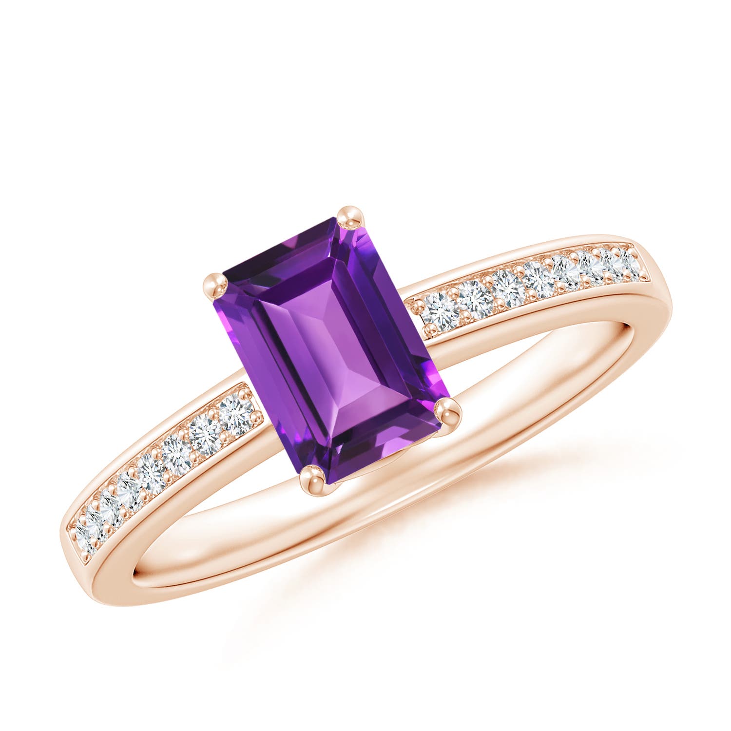 AAAA - Amethyst / 1.03 CT / 14 KT Rose Gold