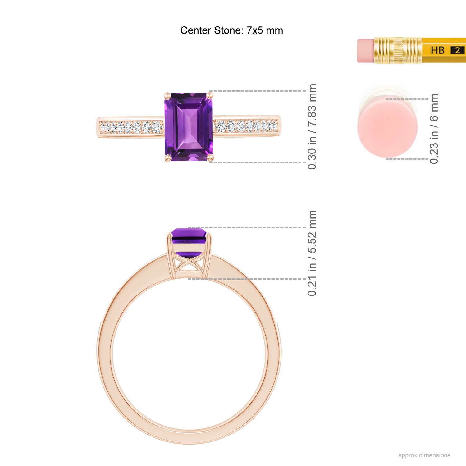 AAAA - Amethyst / 1.03 CT / 14 KT Rose Gold