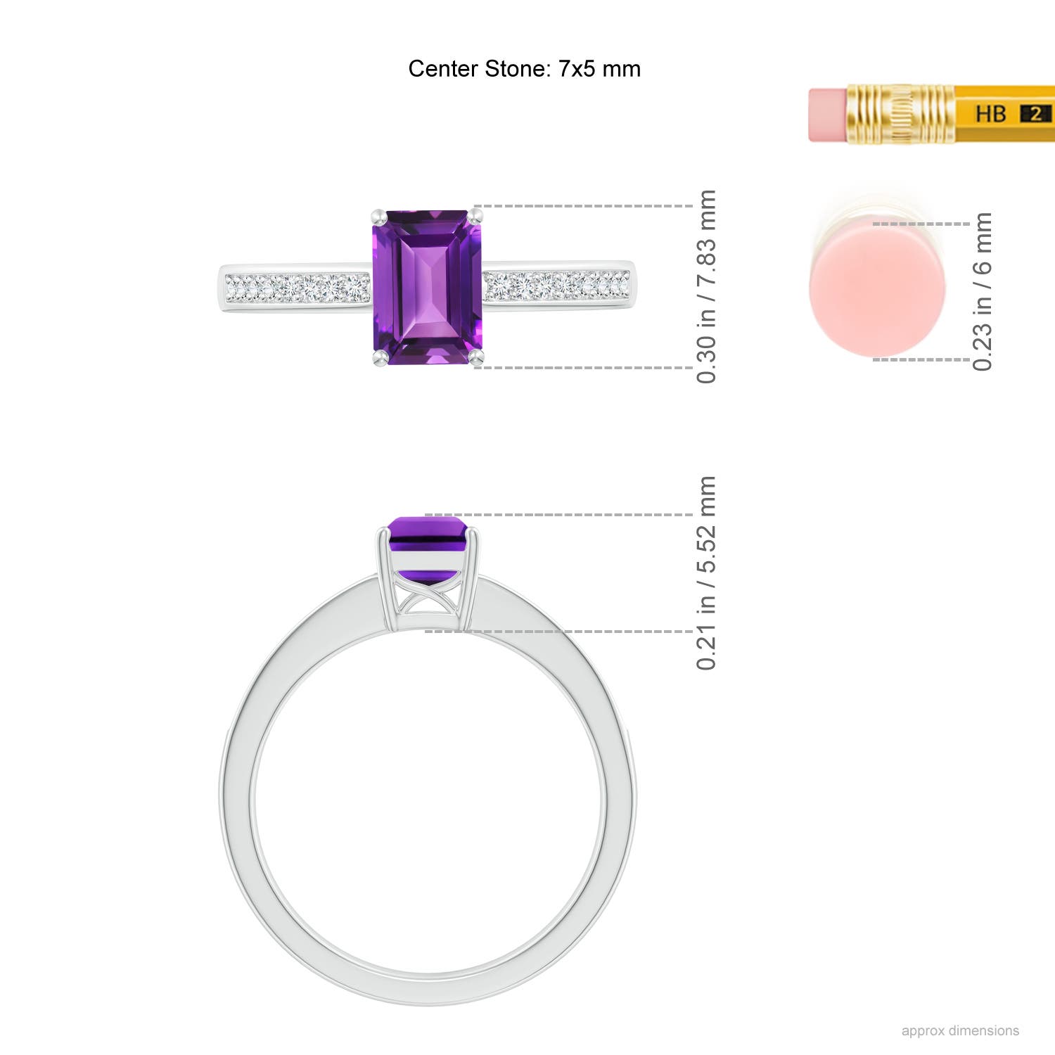 AAAA - Amethyst / 1.03 CT / 14 KT White Gold