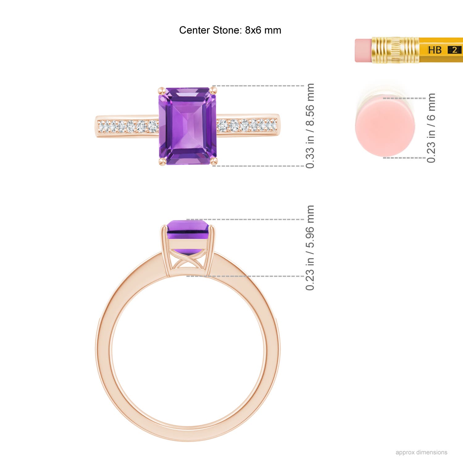 AA - Amethyst / 1.64 CT / 14 KT Rose Gold