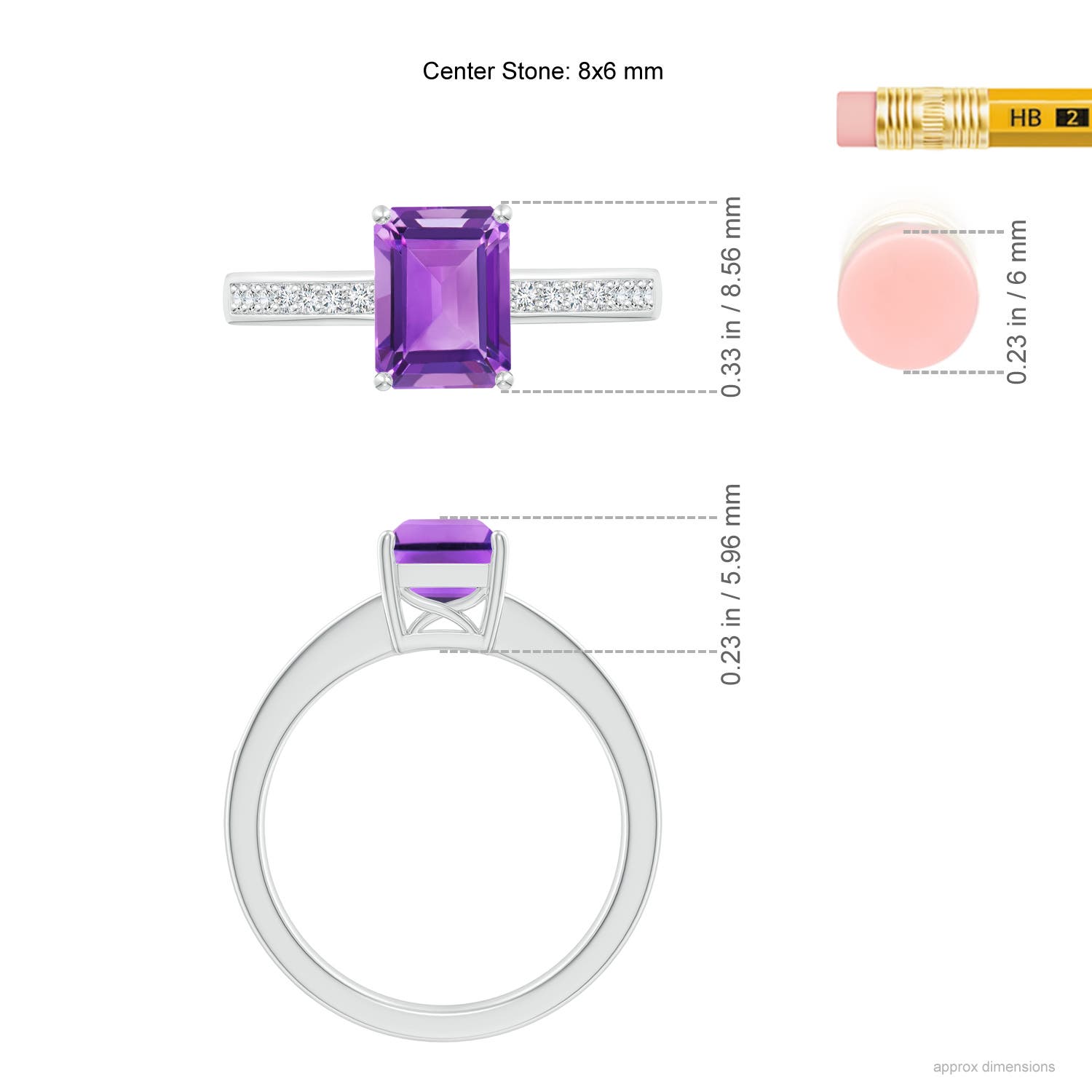 AA - Amethyst / 1.64 CT / 14 KT White Gold