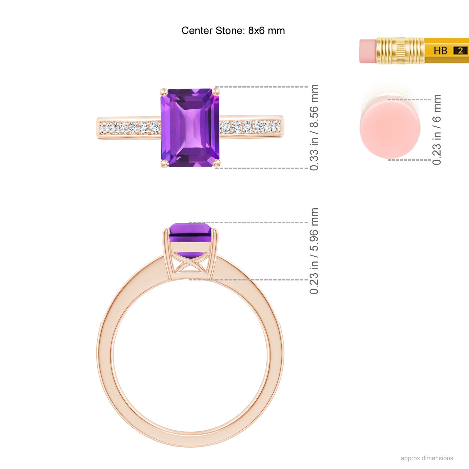 AAA - Amethyst / 1.64 CT / 14 KT Rose Gold