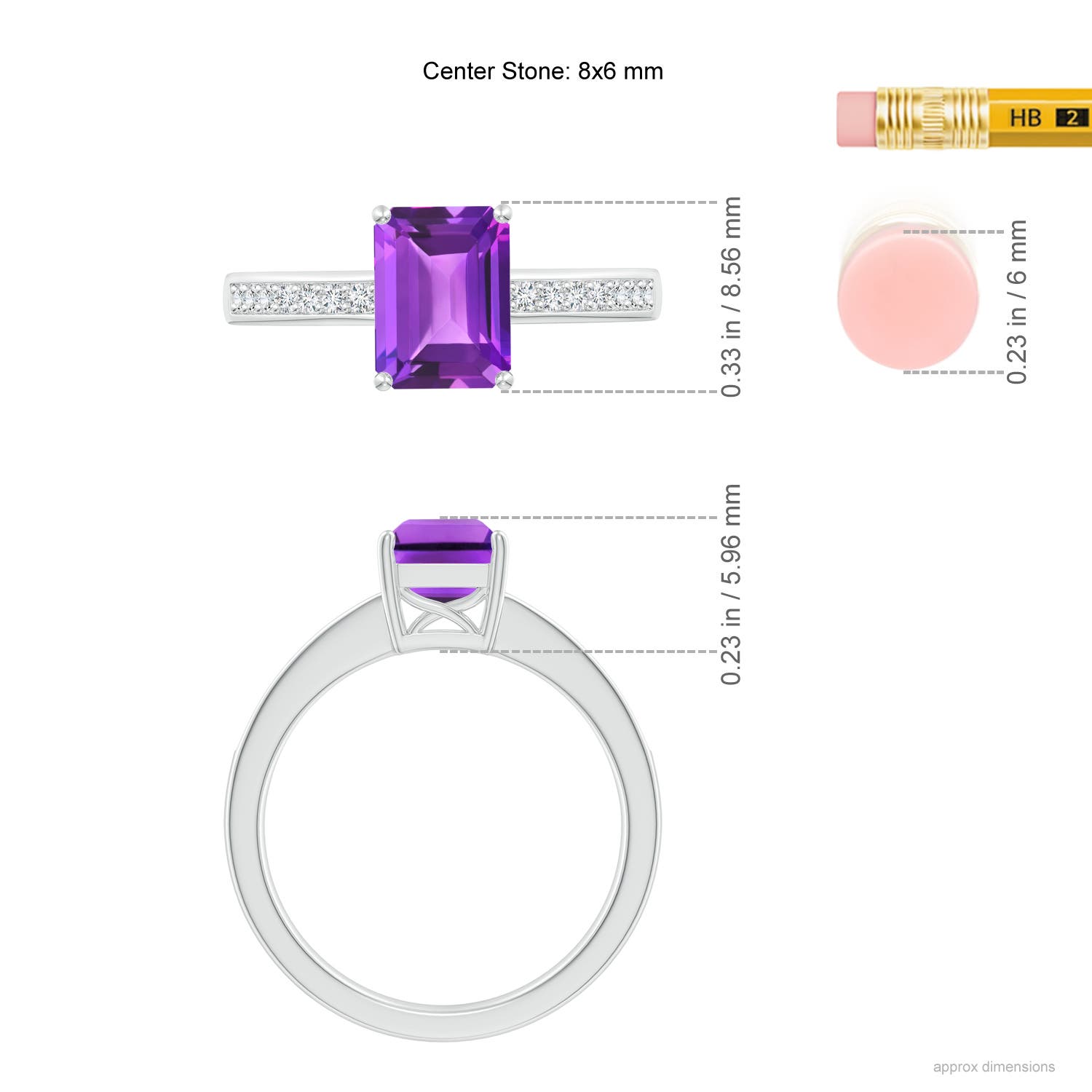 AAA - Amethyst / 1.64 CT / 14 KT White Gold