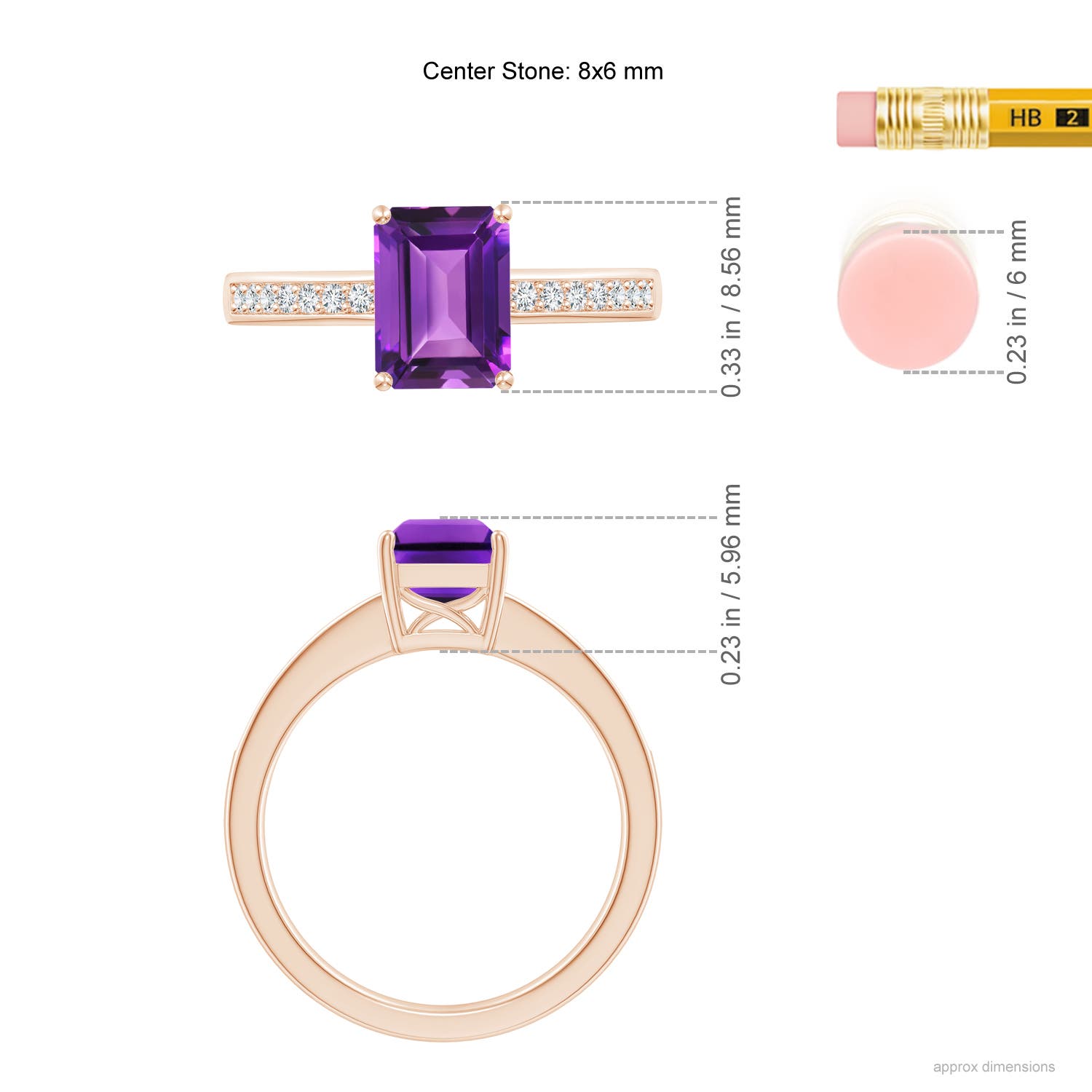 AAAA - Amethyst / 1.64 CT / 14 KT Rose Gold