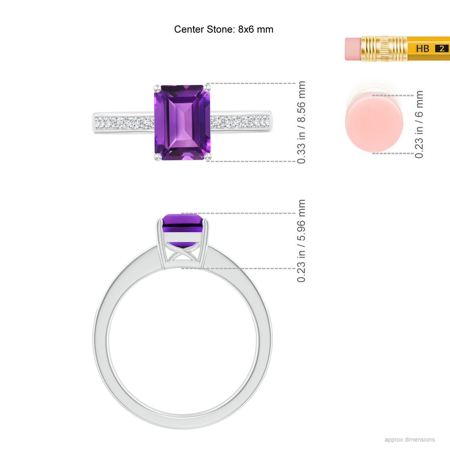 AAAA - Amethyst / 1.64 CT / 14 KT White Gold