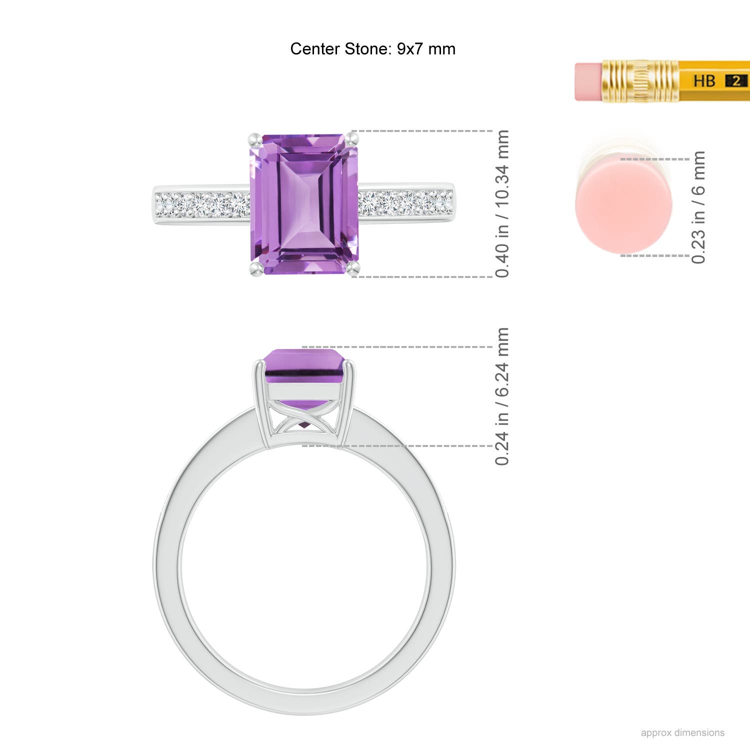 A - Amethyst / 2.34 CT / 14 KT White Gold