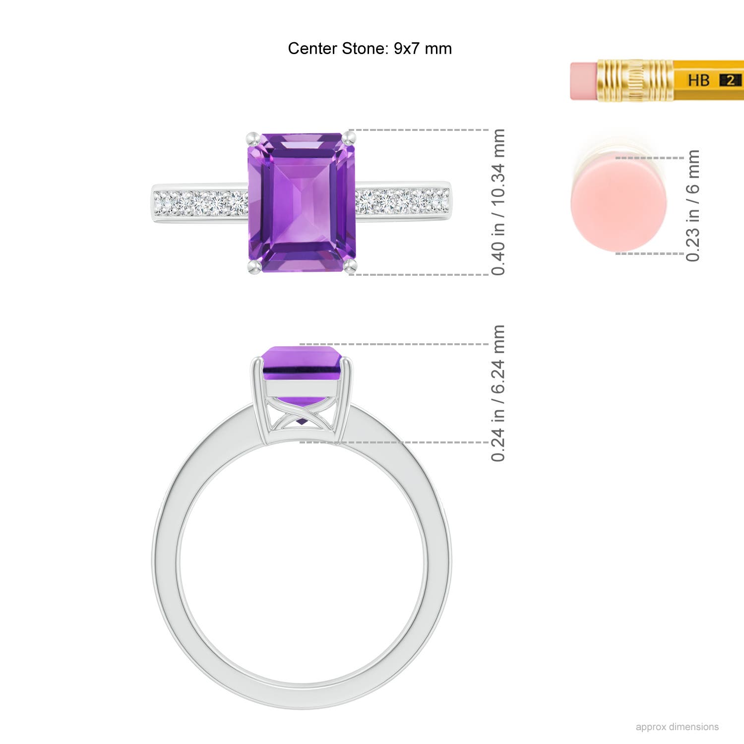 AA - Amethyst / 2.34 CT / 14 KT White Gold