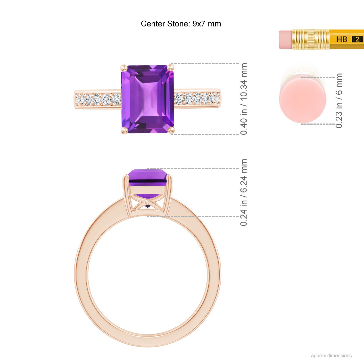 AAA - Amethyst / 2.34 CT / 14 KT Rose Gold