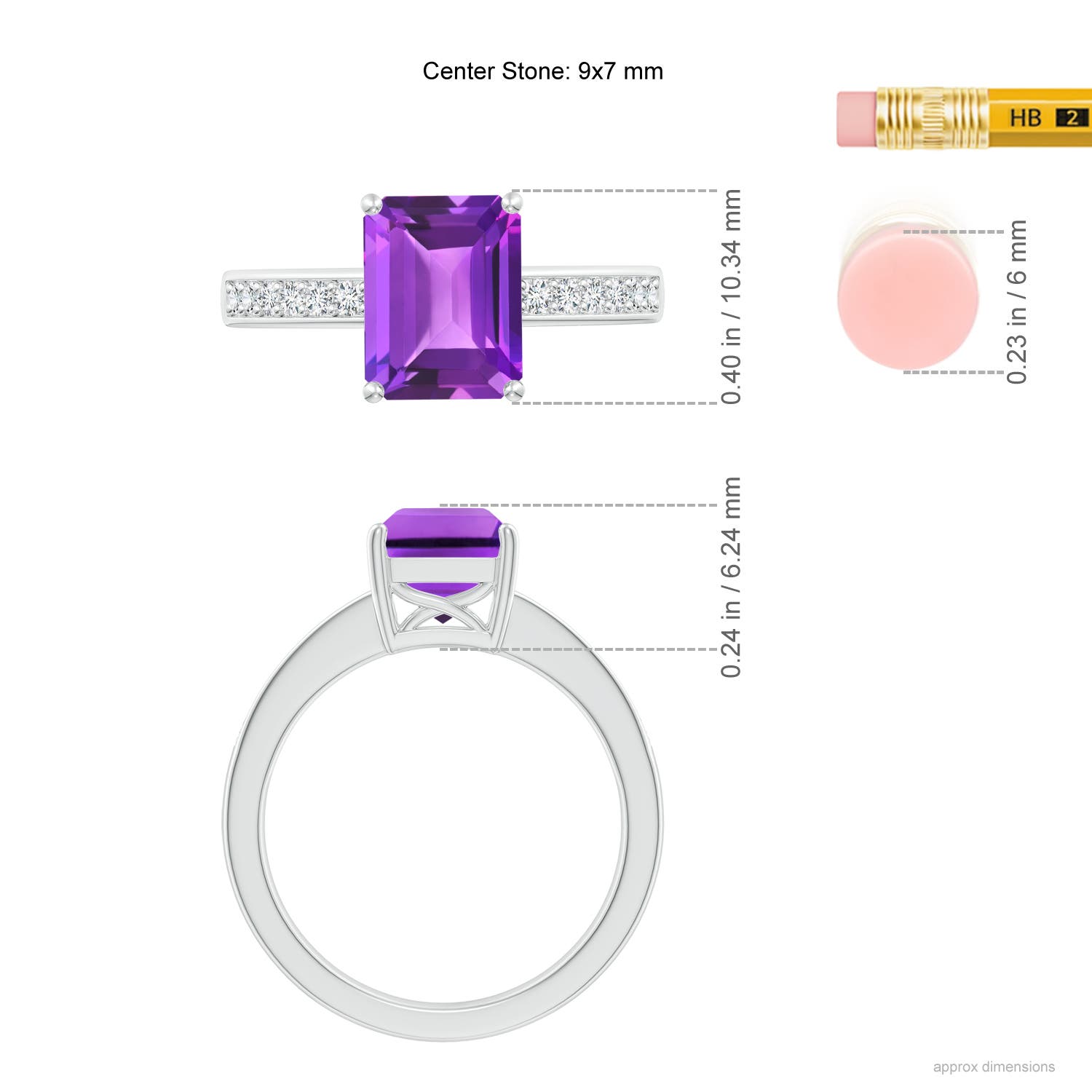 AAA - Amethyst / 2.34 CT / 14 KT White Gold