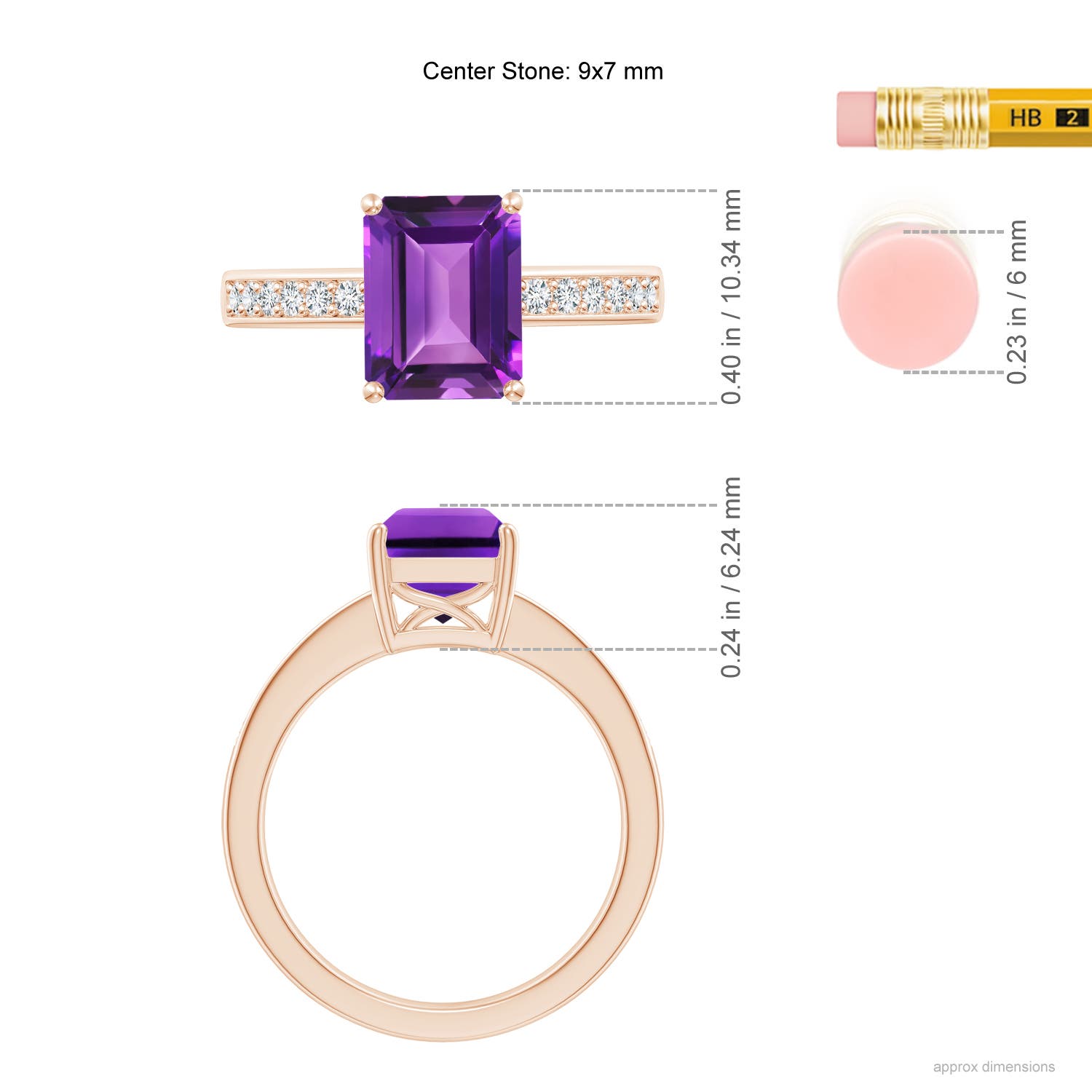 AAAA - Amethyst / 2.34 CT / 14 KT Rose Gold