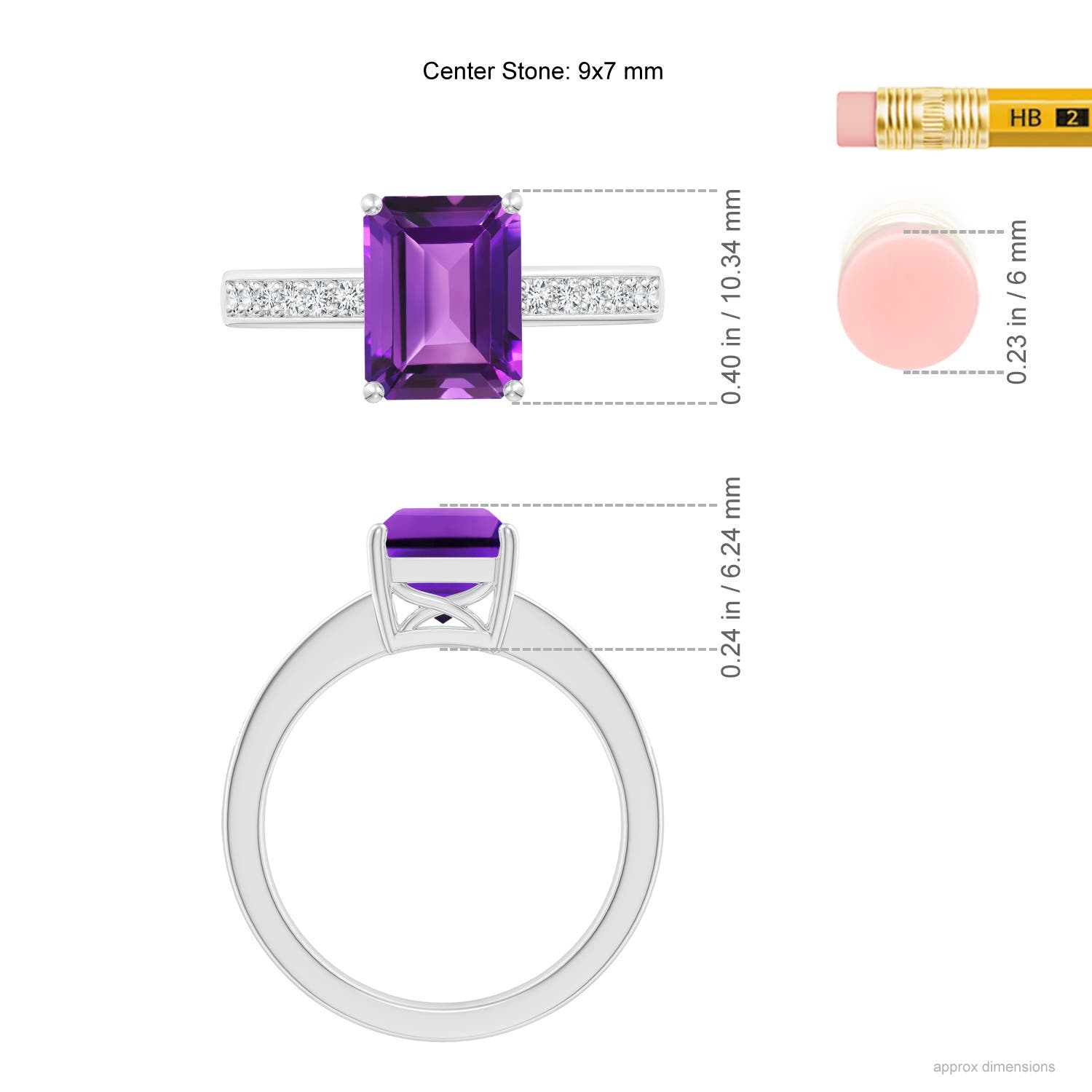 AAAA - Amethyst / 2.34 CT / 14 KT White Gold