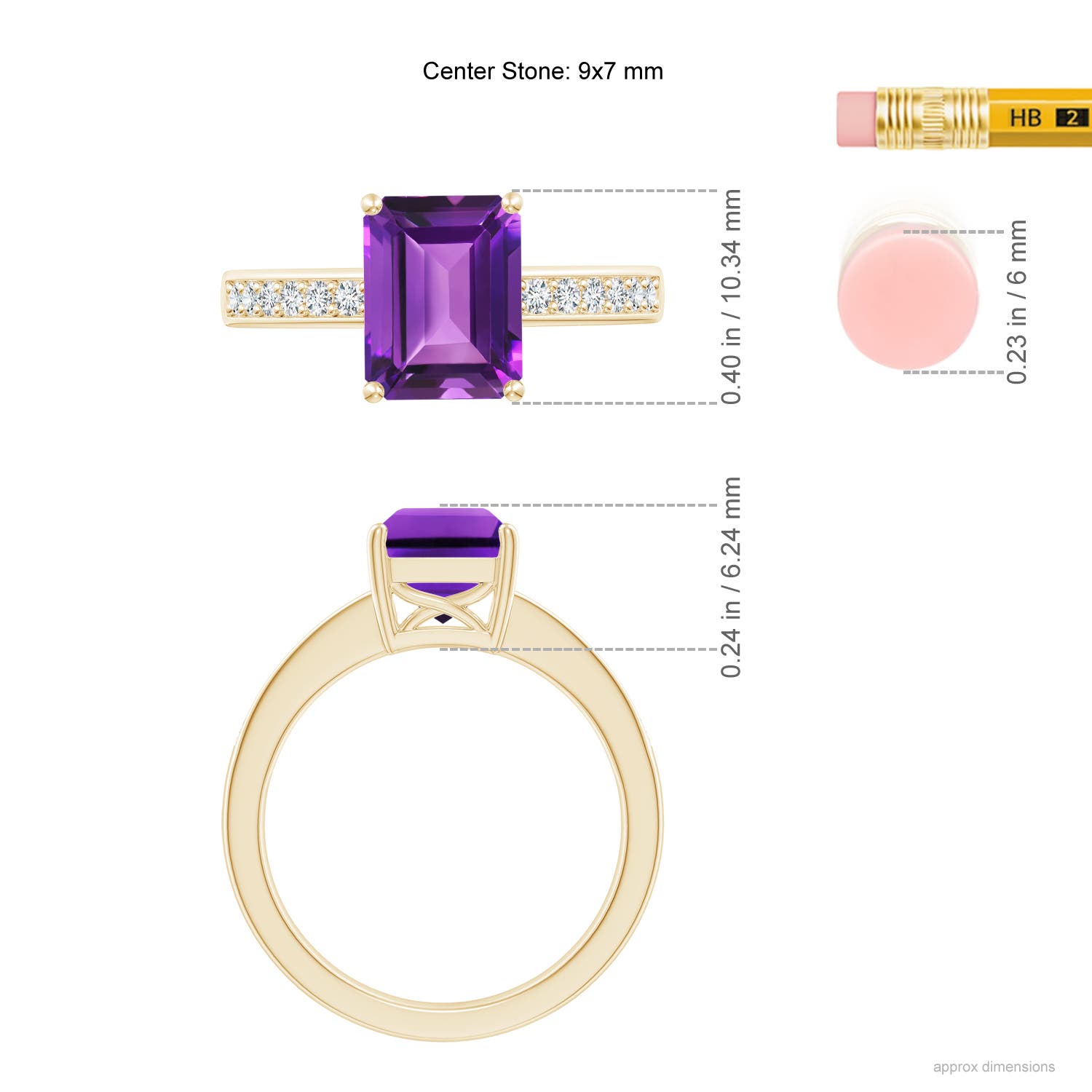 AAAA - Amethyst / 2.34 CT / 14 KT Yellow Gold