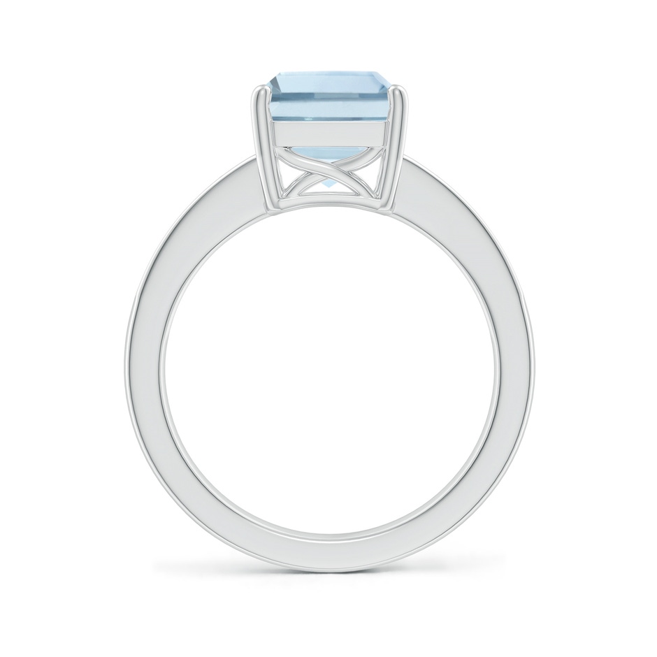 10x8mm A Octagonal Aquamarine Cocktail Ring with Diamonds in P950 Platinum side-1