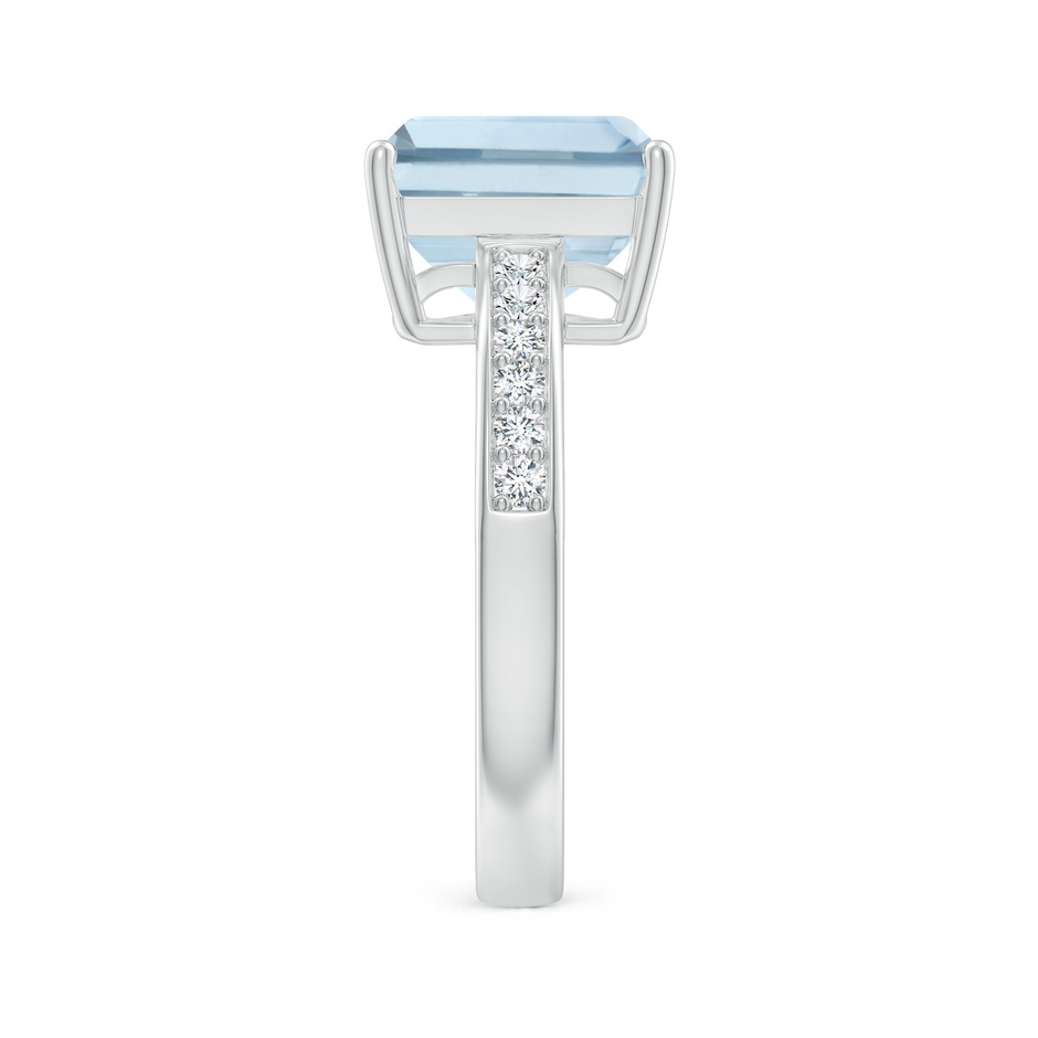 10x8mm A Octagonal Aquamarine Cocktail Ring with Diamonds in P950 Platinum side-2