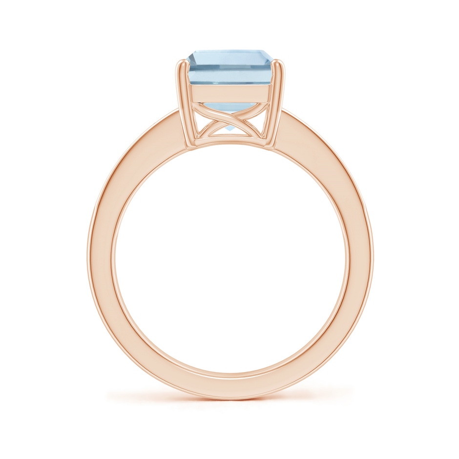 10x8mm A Octagonal Aquamarine Cocktail Ring with Diamonds in Rose Gold side-1