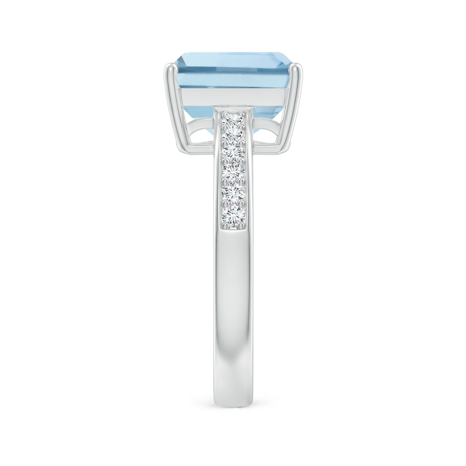 10x8mm AA Octagonal Aquamarine Cocktail Ring with Diamonds in P950 Platinum side-2