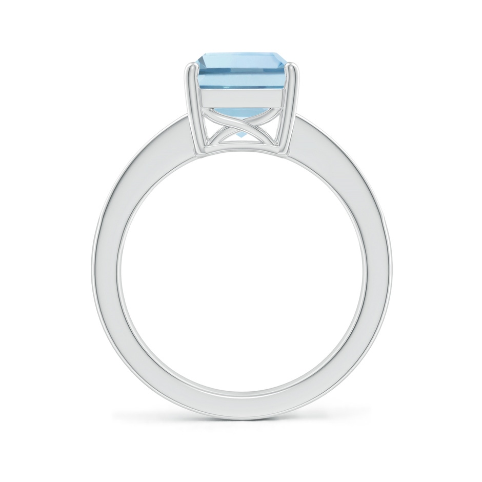 10x8mm AA Octagonal Aquamarine Cocktail Ring with Diamonds in White Gold side-1