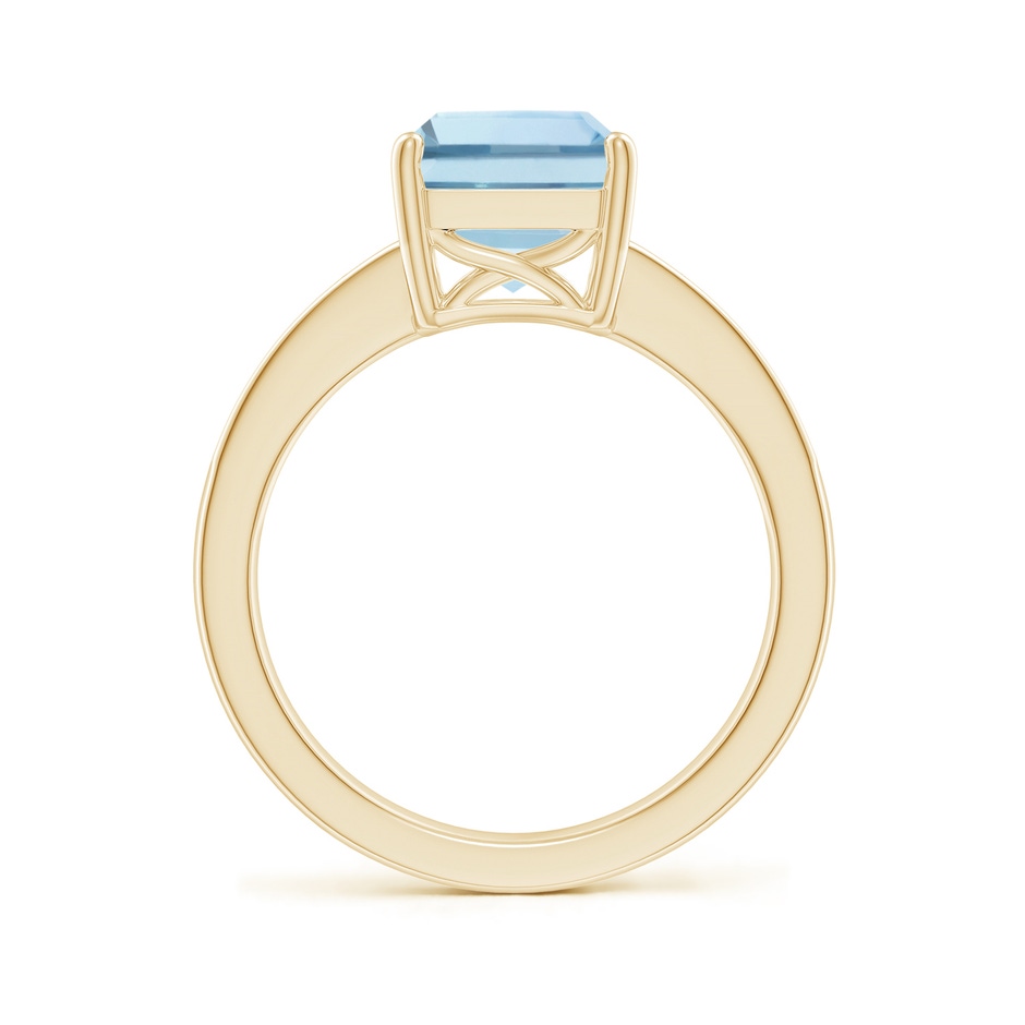 10x8mm AA Octagonal Aquamarine Cocktail Ring with Diamonds in Yellow Gold side-1